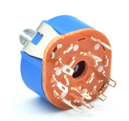 25mm Diameter Band Rotary Switch With Blue Dust Cover Used For Electric Appliance And Transducer