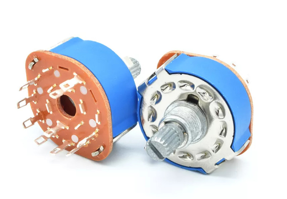 25mm Diameter Band Rotary Switch With Blue Dust Cover Used For Electric Appliance And Transducer