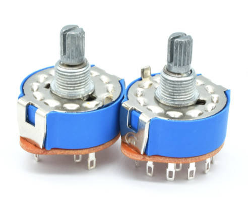 25mm Diameter Band Rotary Switch With Blue Dust Cover Used For Electric Appliance And Transducer